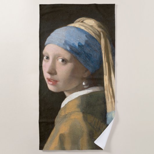 Girl mit Perl Earring-Johannes Vermeer Art Strandtuch (Vorderseite)