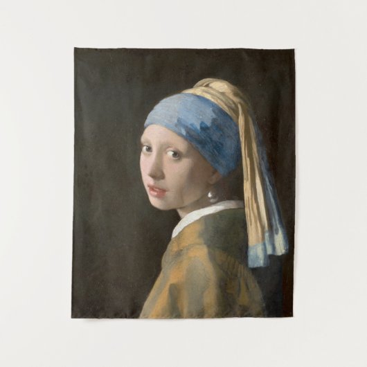 Girl mit Perl Earring-Johannes Vermeer Art Wandteppich (Vorderseite)