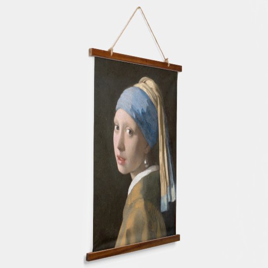 Girl mit Perl Earring-Johannes Vermeer Art Wandteppich Mit Holzrahmen (Gewinkelt)