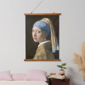 Girl mit Perl Earring-Johannes Vermeer Art Wandteppich Mit Holzrahmen (Schlafzimmer)