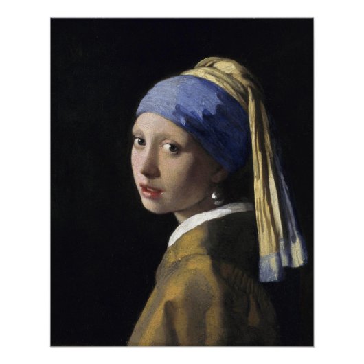 Girl mit Perl Earring Johannes Vermeer Glossy Poster (Vorderseite)