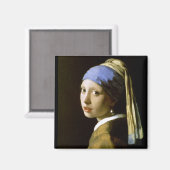 Girl mit Perlmutt Vermeer Fine Art Magnet (Vorderseite/Rückseite)