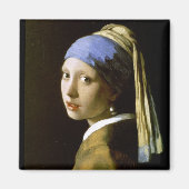 Girl mit Perlmutt Vermeer Fine Art Magnet (Vorne)