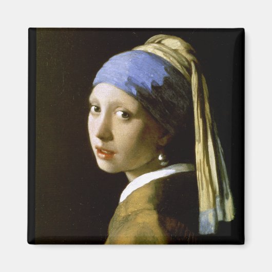Girl mit Perlmutt Vermeer Fine Art Magnet (Vorne)