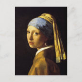 Girl mit Perlmutt Vermeer Fine Art Postkarte (Vorderseite)