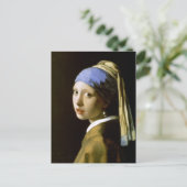 Girl mit Perlmutt Vermeer Fine Art Postkarte (Stehend Vorderseite)