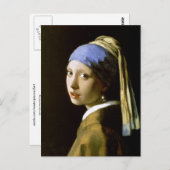 Girl mit Perlmutt Vermeer Fine Art Postkarte (Vorne/Hinten)