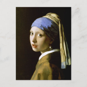 Girl mit Perlmutt Vermeer Fine Art Postkarte