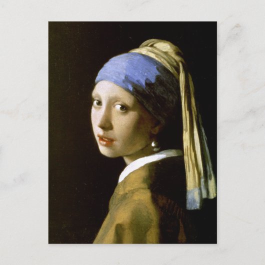 Girl mit Perlmutt Vermeer Fine Art Postkarte (Vorderseite)