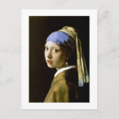 Girl mit Perlmutt Vermeer Fine Art Postkarte (Vorderseite)