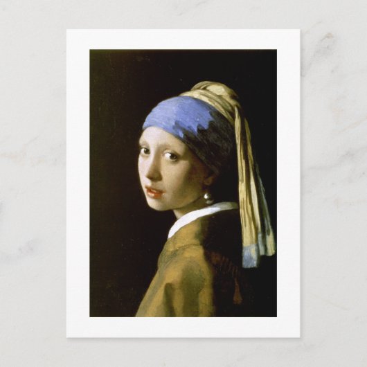 Girl mit Perlmutt Vermeer Fine Art Postkarte (Vorderseite)
