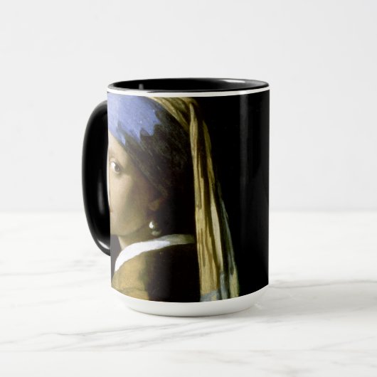 Girl mit Perlmutt Vermeer Fine Art Tasse (Vorderseite Links)