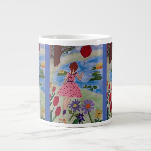 Girl mit Red-Balloon-Tasse Jumbo-Tasse (Vorderseite)