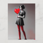 Girl mit rotem Herzballon Postkarte (Vorderseite)