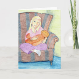 Girl mit Teddy Bear nur eine You Card Karte