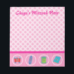 Girl Mitzvah Note Pad Notizblock<br><div class="desc">Personalisierte Mädchen Mitzvah Note Paddel. Macht ein großartiges Geschenk!</div>