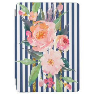 Girl Modern Chic Blume - Streifen iPad Air Hülle