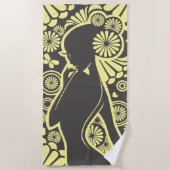 Girl Modern Minimalistisch Beach Handtuch (Vorderseite)