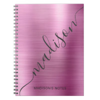 Girl Modern Soft Pink Metal Monogram Signature