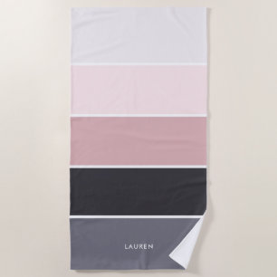 Girl Modern Stripes Personalisiert Strandtuch