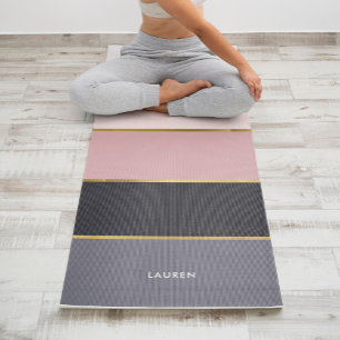 Girl Modern Stripes Personalisiert Yogamatte