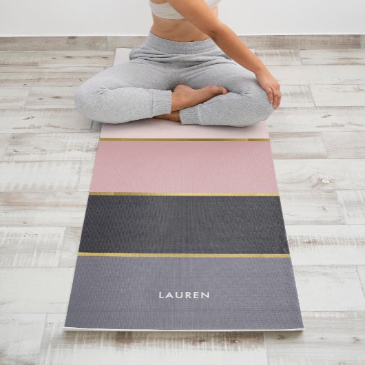 Girl Modern Stripes Personalisiert Yogamatte