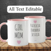 Girl Mom Custom Names Sweet Gift for Mother Tasse