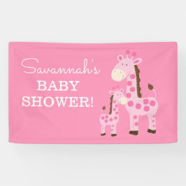 Girl Mommy und Baby Giraffe Duschbanner Pink Banner