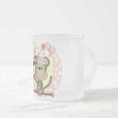 Girl Monkey in Party Hat 2. Geburtstag Mattglastasse (VorderseiteRechts)