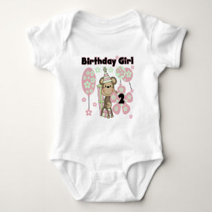 Girl Monkey mit Geschenken 2. Geburtstagshühner Baby Strampler