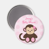 Girl Monkey Polka Dots Baby Duwer Gefälligkeitsmag Magnet (Vorderseite/Rückseite)