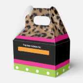 Girl Monkey Safari Chic Leopard Gastgeschenk Boxes Geschenkschachtel (Rückseite)