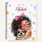 Girl Monogram Any Initial & Name Notebook Notizblock (Vorderseite)