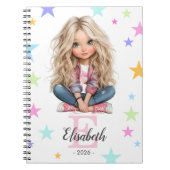 Girl Monogram Any Initial & Name Notizblock (Vorderseite)