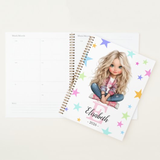 Girl Monogram Any Initial & Name Planer (Anzeige)