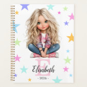 Girl Monogram Any Initial & Name Planer (Vorderseite)