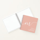 Girl Monogram Calligraphy Blush Pink Sketchbook Notizblock (Innenseite)