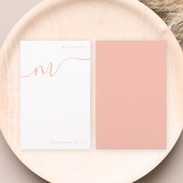 Girl Monogram Calligraphy Coral Pink Note Paper Briefpapier