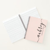 Girl Monogram Calligraphy Pink Notebook Notizblock (Innenseite)