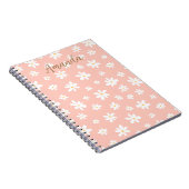 Girl monogram farbiges Blumenmuster Notizblock (Rechte Seite)