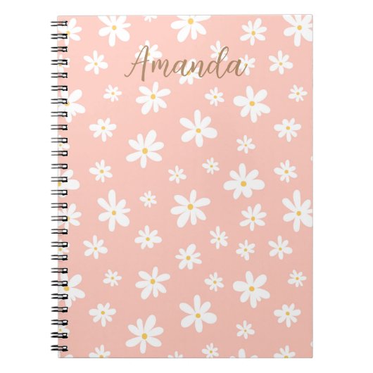 Girl monogram farbiges Blumenmuster Notizblock (Vorderseite)