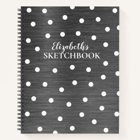 Girl Monogram Gray Artist Sketchbook Notebook Notizblock (Vorderseite)