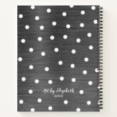 Girl Monogram Gray Artist Sketchbook Notebook Notizblock (Rückseite)