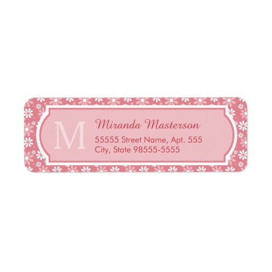 Girl Monogram Niedlich Pink Daisy Blume mit Namen (Vorne)