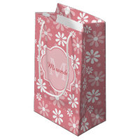 Girl Monogram Niedlich Pink Daisy Blume mit Namen