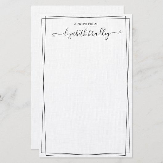 Girl Monogram Signature Script a Note from Briefpapier (Vorne/Hinten)