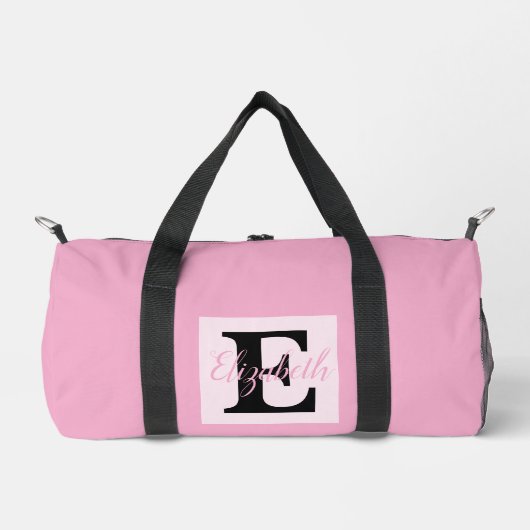 Girl Monogram und Name pink lila Luggage Duffle Bag (Vorderseite)