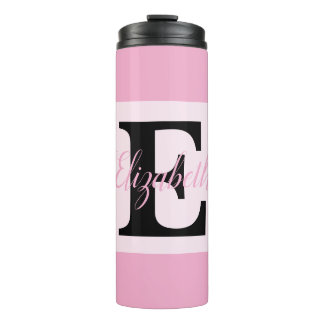 Girl Monogram und Name pink lila Luggage Thermosbecher