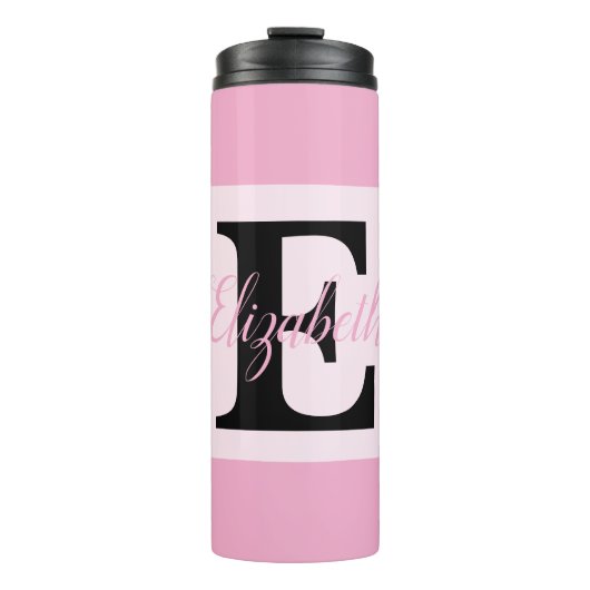 Girl Monogram und Name pink lila Luggage Thermosbecher (Vorderseite)
