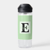 Girl Monogram und Name pink lila Luggage Trinkflasche (Rückseite)